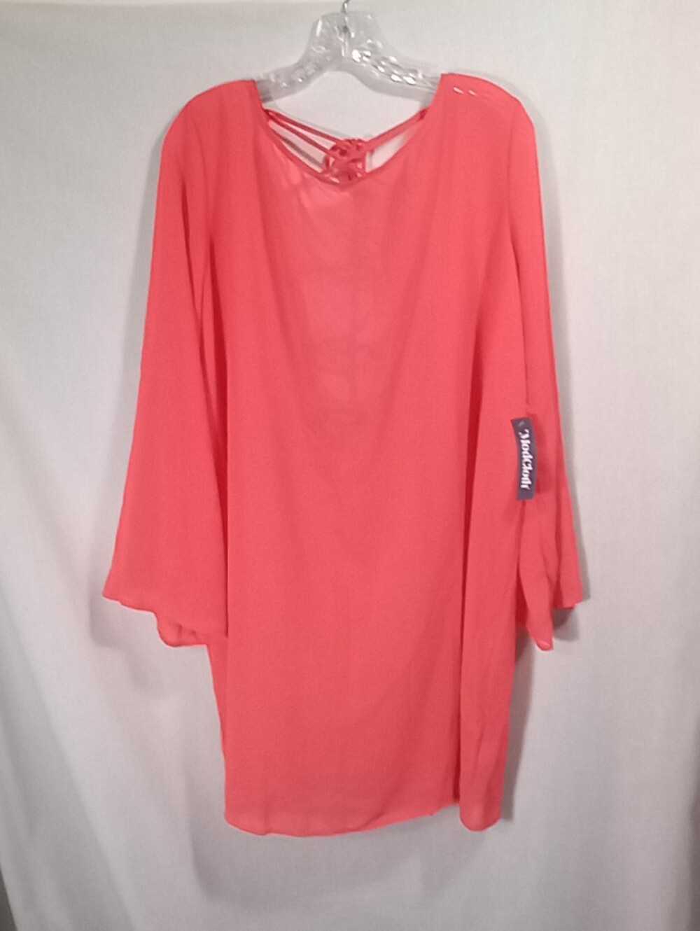 Modcloth Coral Sheer Cover-up Swim Mini Dress Size 1X/2X NWT
